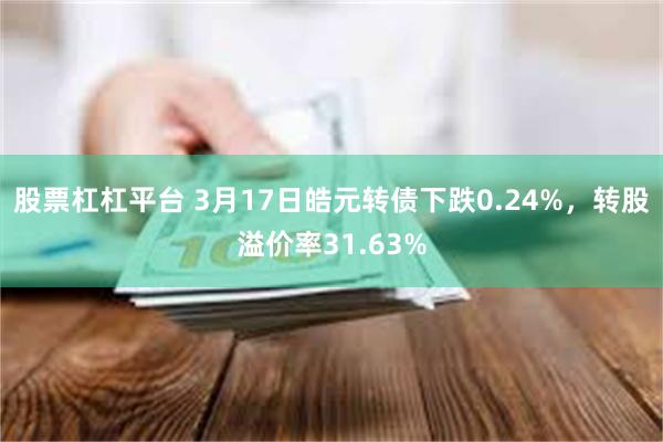 股票杠杠平台 3月17日皓元转债下跌0.24%，转股溢价率31.63%