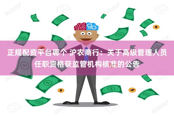 正规配资平台哪个 沪农商行：关于高级管理人员任职资格获监管机构核准的公告